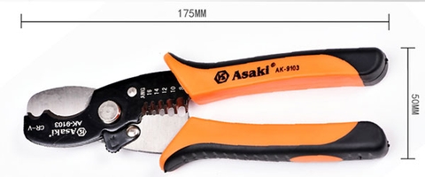 AK-9103 kềm tuốt dây điện đa năng 7"/175mm Asaki