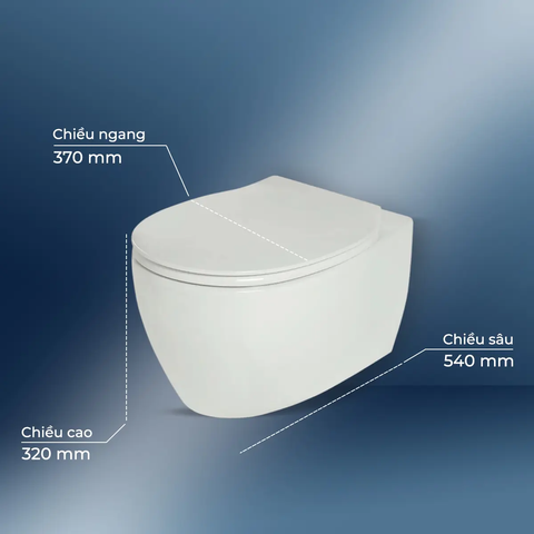 [Hafele] Bồn cầu treo tường Sapporo 540x370x365 588.79.410