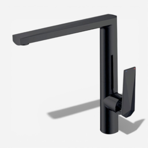 [Luxta] Vòi rửa chén nóng lạnh (Cần vuông, tay gật gù, bao gồm dây cấp) L3221 Black