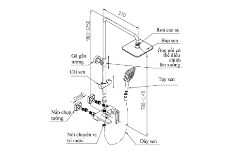 Sen tắm đứng nóng lạnh L7221 Luxta