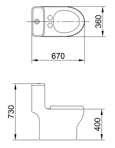 [Luxta] Bàn cầu 1 khối LT-101