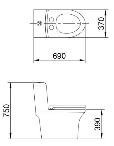 [Luxta] Bàn cầu 1 khối LT-102