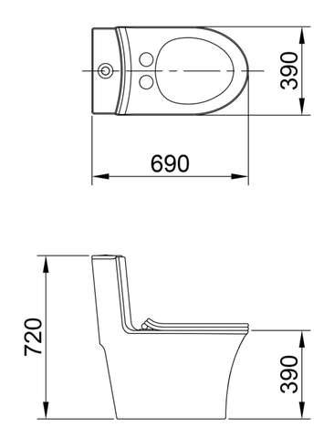 [Luxta] Bàn cầu 1 khối LT-103