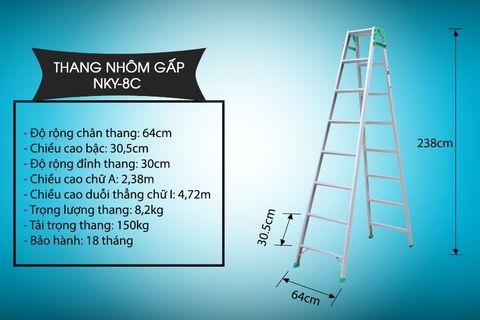 Thang nhôm gấp Nikawa NKY-8C