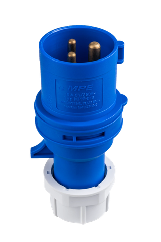 Phích cắm loại di động có kẹp giữ dây 3 cực, 16A, IP44 mã MPN-013 MPE