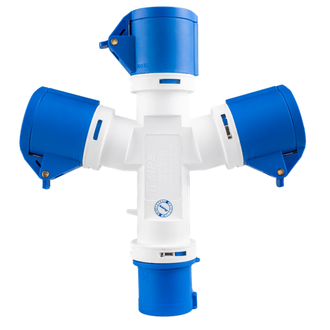 [MPE] Ổ cắm công nghiệp di động chia 3 MPE IP44 3P 16A MPN-1013