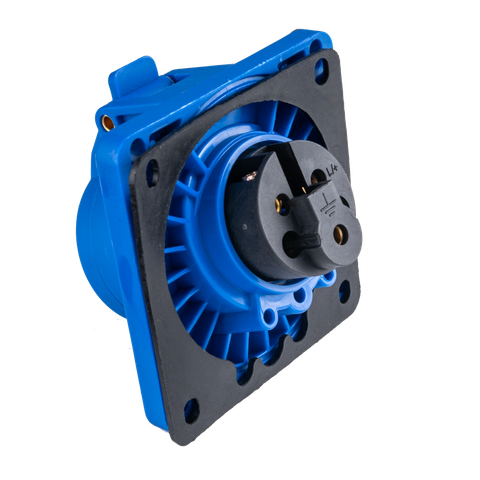 Ổ cắm công nghiệp lắp âm mặt nghiêng IP44 MPE 3P 16A MPN-413