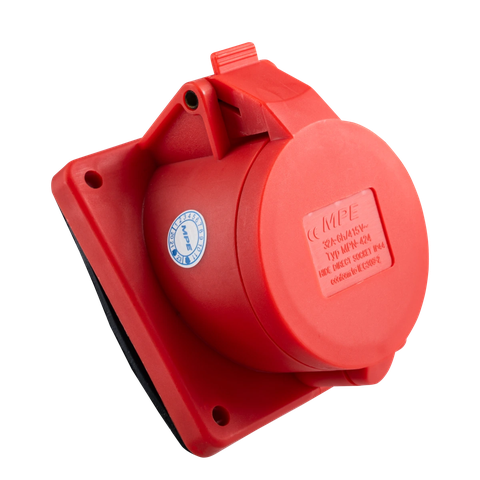 Ổ cắm công nghiệp lắp âm mặt nghiêng MPE IP44 4P 32A MPN-424