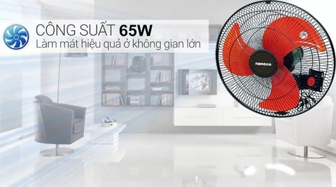 Quạt treo CN NWF1822 65W (đen cam) Nanoco