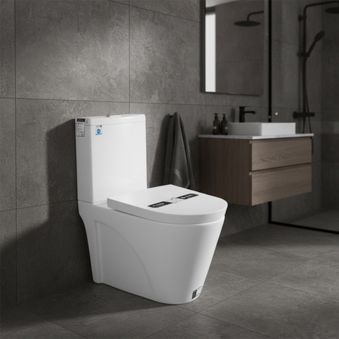 [Rangos] Bồn cầu vệ sinh bằng sứ một khối RG-8029