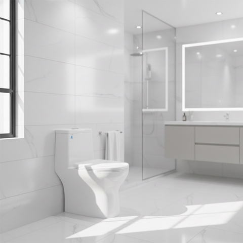 [Rangos] Bồn cầu vệ sinh bằng sứ một khối RG-8056S