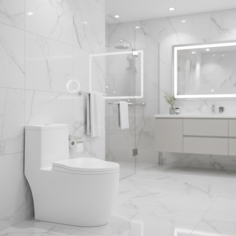 [Rangos] Bồn cầu vệ sinh bằng sứ một khối RG-8096B