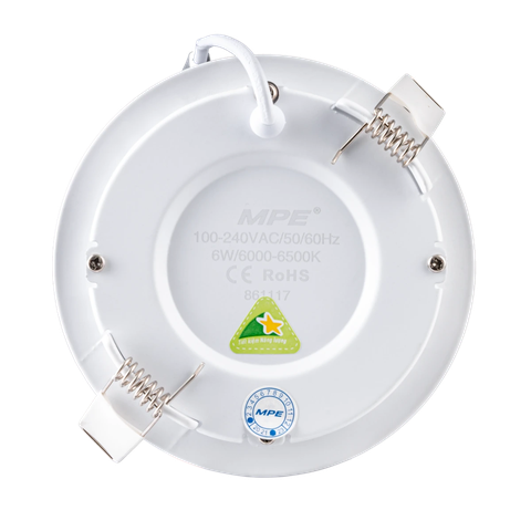 Đèn Led âm trần panel tròn 6W RPL-6T 500Lm 6000-6500K MPE (Ø105)