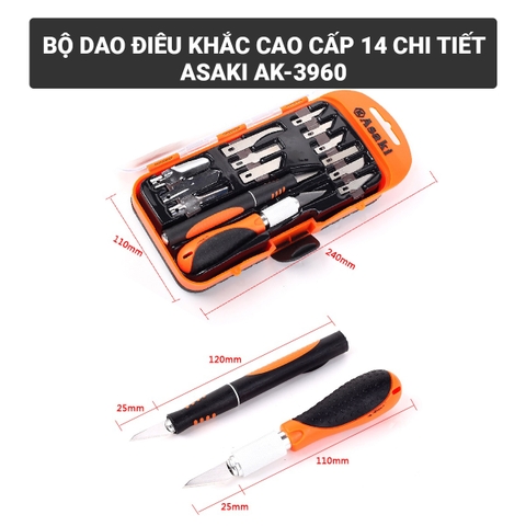 AK-3960 Bộ dao điêu khắc cao cấp 14 chi tiết Asaki (6/48)