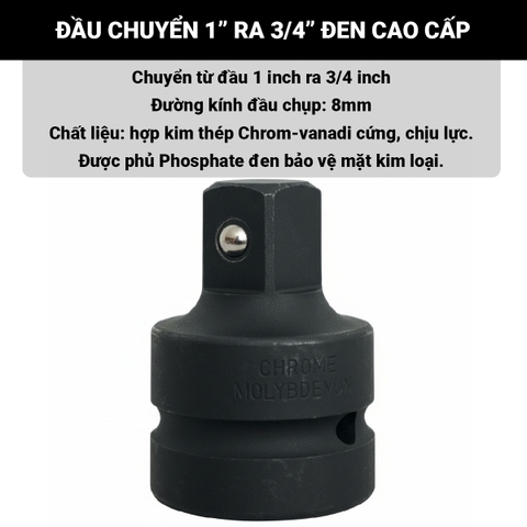 Đầu biến 1" ra 3/4" đen LICOTA