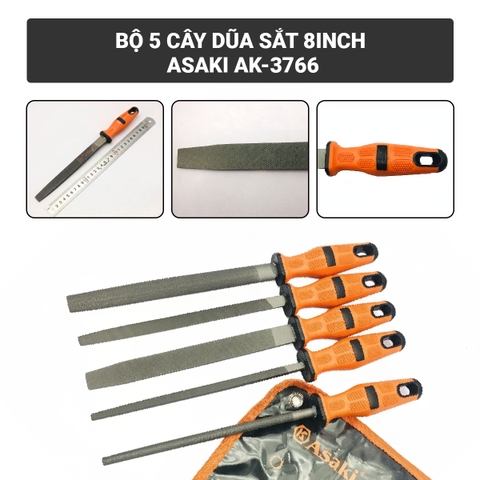 AK-3766 Bộ giũa sắt 5 cây 8" /200mm Asaki (12)
