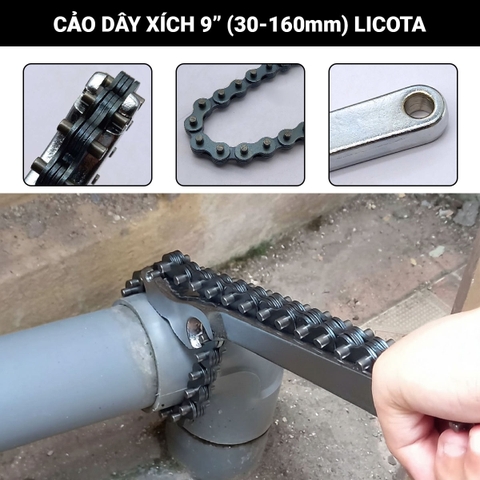 Cảo dây xích 9'' Licota (30-160mm) ATA-0274