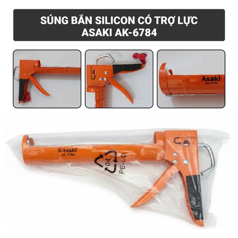 AK-6784 Súng bắn silicon co trợ lực 9"/225mm Asaki