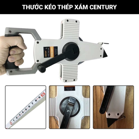 Thước thép xám 30/50m Century