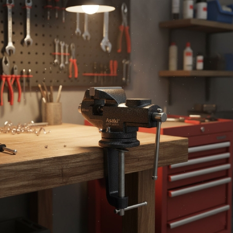 AK-6874 ê tô kẹp bàn mâm xoay mini cao cấp f50 Asaki