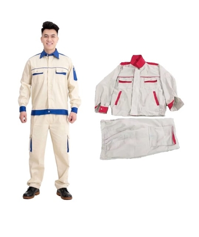 Đồng phục bảo hộ lao động ghi sáng | Kaki 3/1 cao cấp, full size