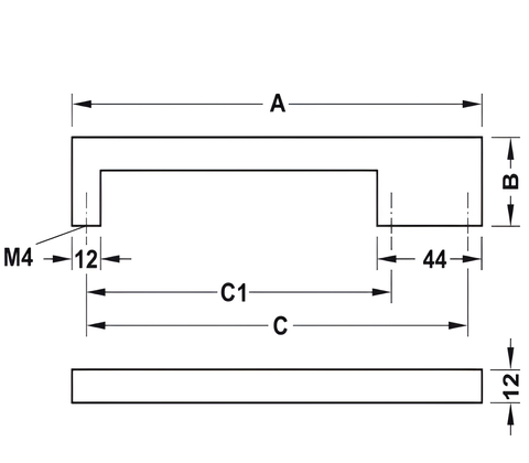 [Hafele] Tay Nắm Tủ H1380 204X32 110.34.357
