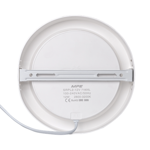 Đèn Led ốp nổi panel tròn 12W SRPL2-12T 1200Lm 6000-6500K MPE (Ø173x32)