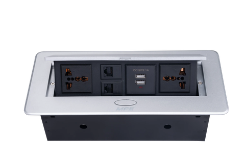 Ổ cắm âm bàn 2 ổ cắm đa năng 110-250V TBS1 MPE