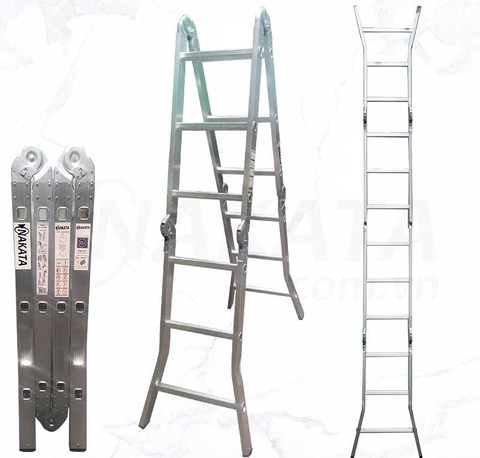 Thang nhôm gấp 4 đoạn 3m6 Nakata VN-403