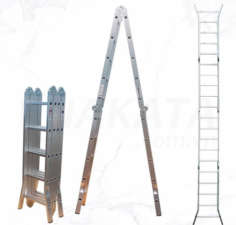 Thang nhôm gấp 4 đoạn 5m8 Nakata VN-405