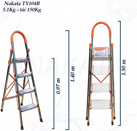Thang Nhôm Ghế 4 Bậc Nakata VN104B
