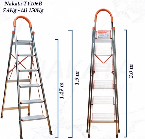 Thang Nhôm Ghế 6 Bậc Nakata VN106B
