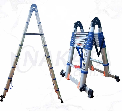 Thang Nhôm Rút Đôi A 3m2 Nakata TYB-640 (Đai Xanh)