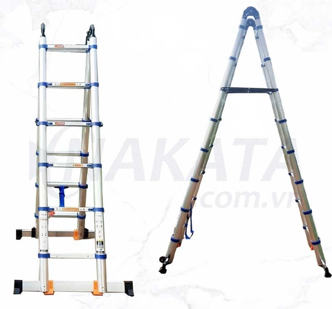 Thang Nhôm Rút Đôi A 3m2 Nakata TYB-640 (Đai Xanh)