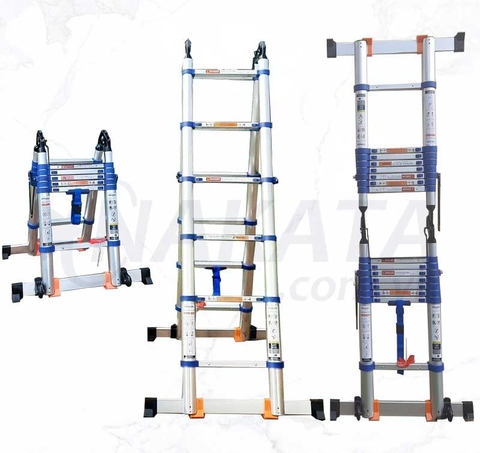 Thang Nhôm Rút Đôi A 3m2 Nakata TYB-640 (Đai Xanh)