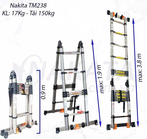 Thang Rút Đôi Inox A 1m9 Nakita TM238