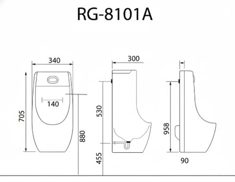 [Rangos] Tiểu nam treo tường cảm ứng Rangos RG-8101A