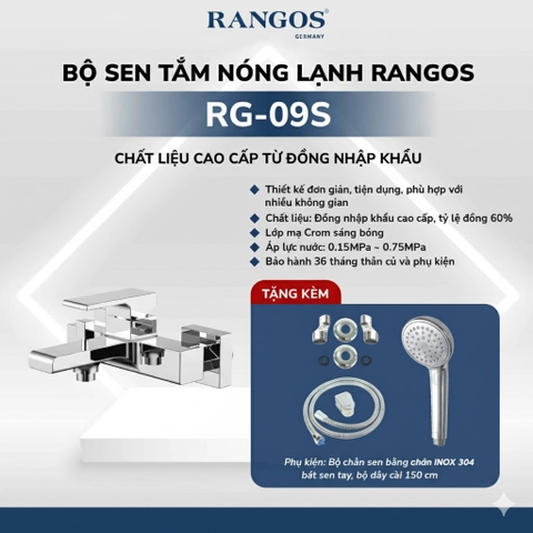 [Rangos] Bộ sen tắm nóng lạnh RG-09S