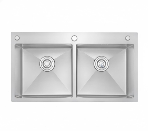 [Rangos] Chậu rửa bát handmade 2 hố cân RGS-8245C (KT: 820x450x240mm)