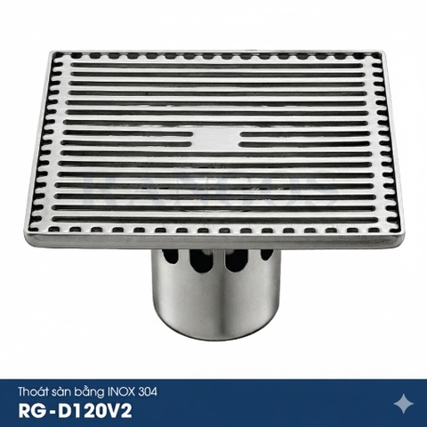[Rangos] Thoát sàn nhà tắm cao cấp INOX 304 RG-D120V2