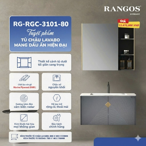 [Rangos] Tủ Chậu Lavabo RG - RGC -3101- 80