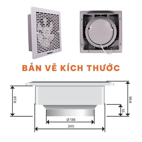 Quạt hút siêu mỏng NMV2023 20W Nanoco
