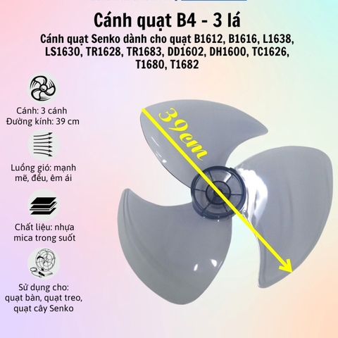 Cánh quạt B4 - 3 cánh Senko