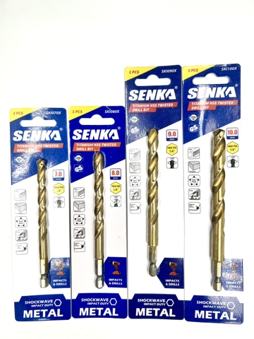 [Senka] Mũi khoan Inox chuôi lục giác/ Titan vàng