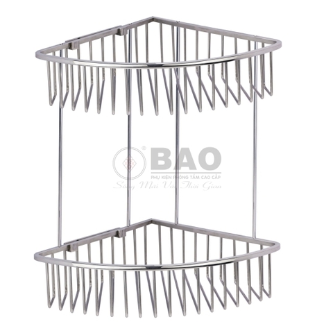 KỆ GÓC DÂY INOX HAI TẦNG BN520