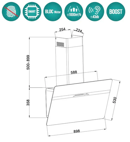 [GrandX] Hút Mùi Vát ( BLDC) GX H70S86B