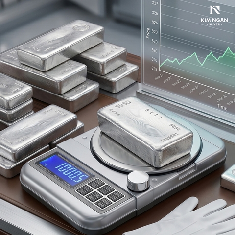 Bạc thỏi nguyên liệu 99.99 Kim Ngân Silver