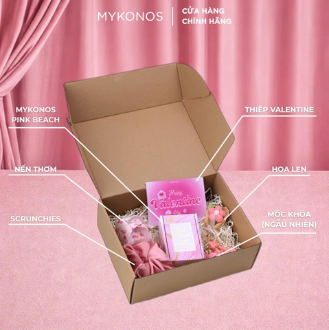 SET quà Valentine Mykonos - Pink Beach EDP 50ml + gift combo