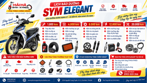 Bảo dưỡng xe SYM Elegant định kỳ — thay gì, khi nào?