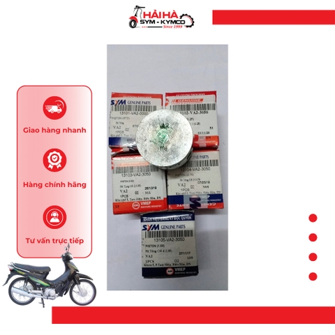 Pít tông xe Angel 100cc, Wave, Dream mã VA2 [Chính hãng SYM]
